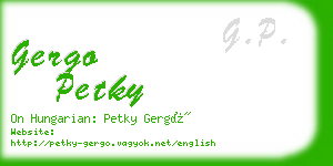 gergo petky business card